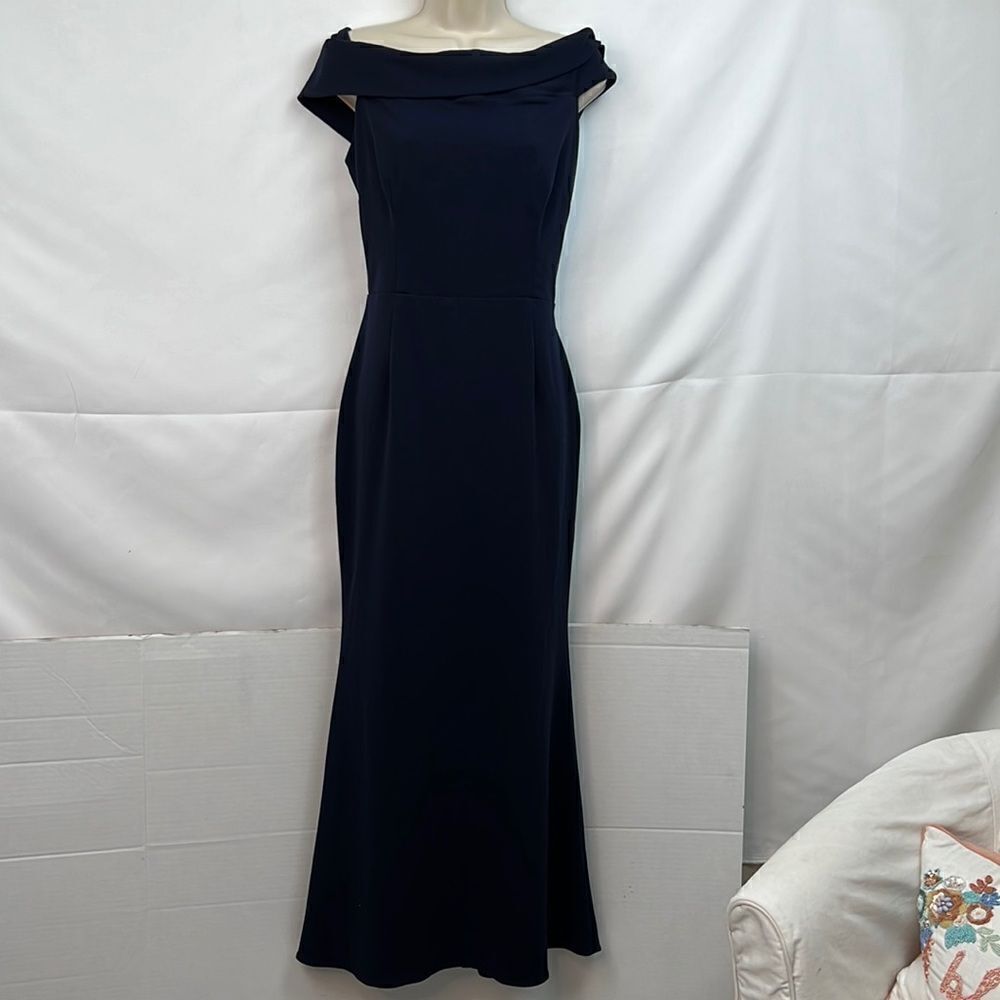 Katie May Legacy gown Navy blue cut out on back E UC size 16 - Picture 3 of 16